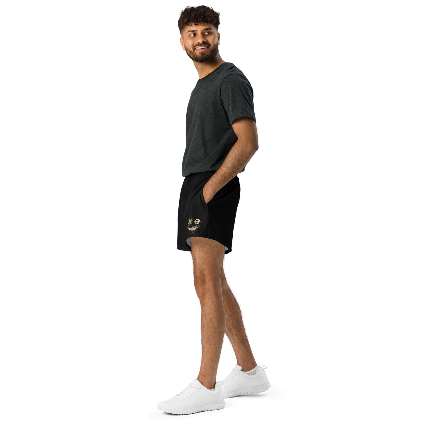 Graphic Tee Smile Face Athletic Shorts